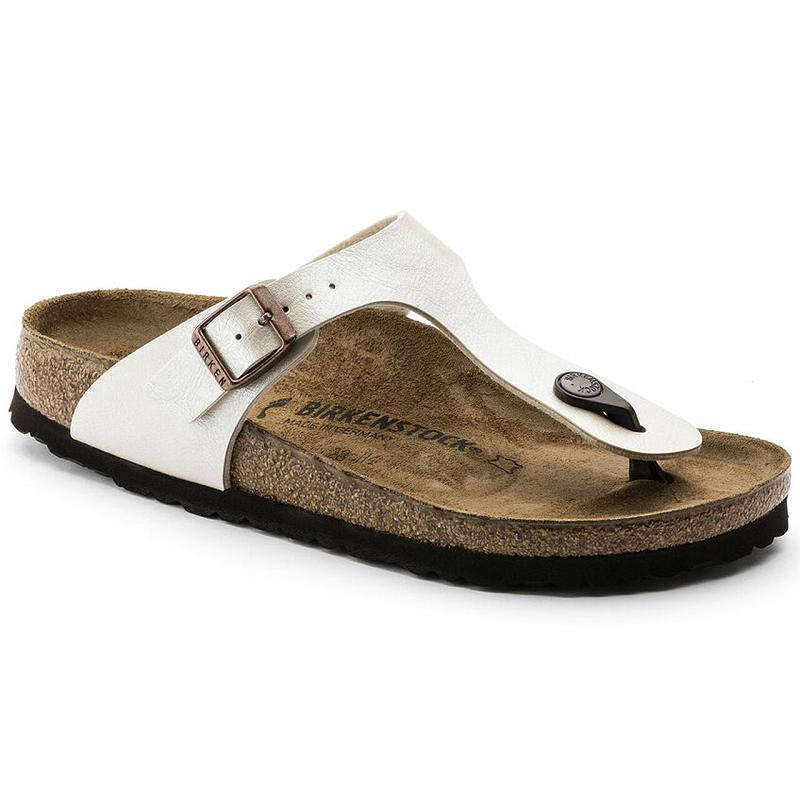 Gizeh Birkenstock Cipkovane Birko Flor Damske Biele | SK 112TCE